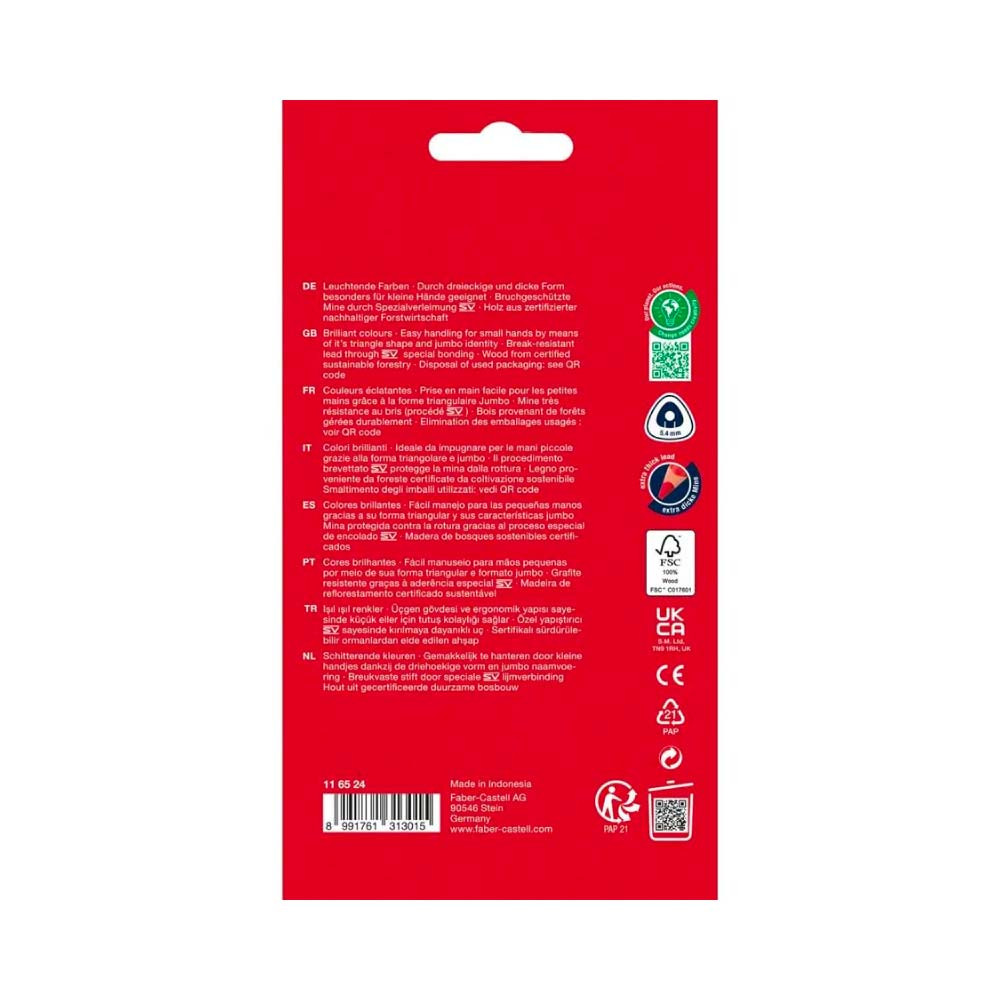 FABER-CASTELL Farbstifte Jumbo dreikant - in drei verschiedenen Setgrößen - 24er Set hinten