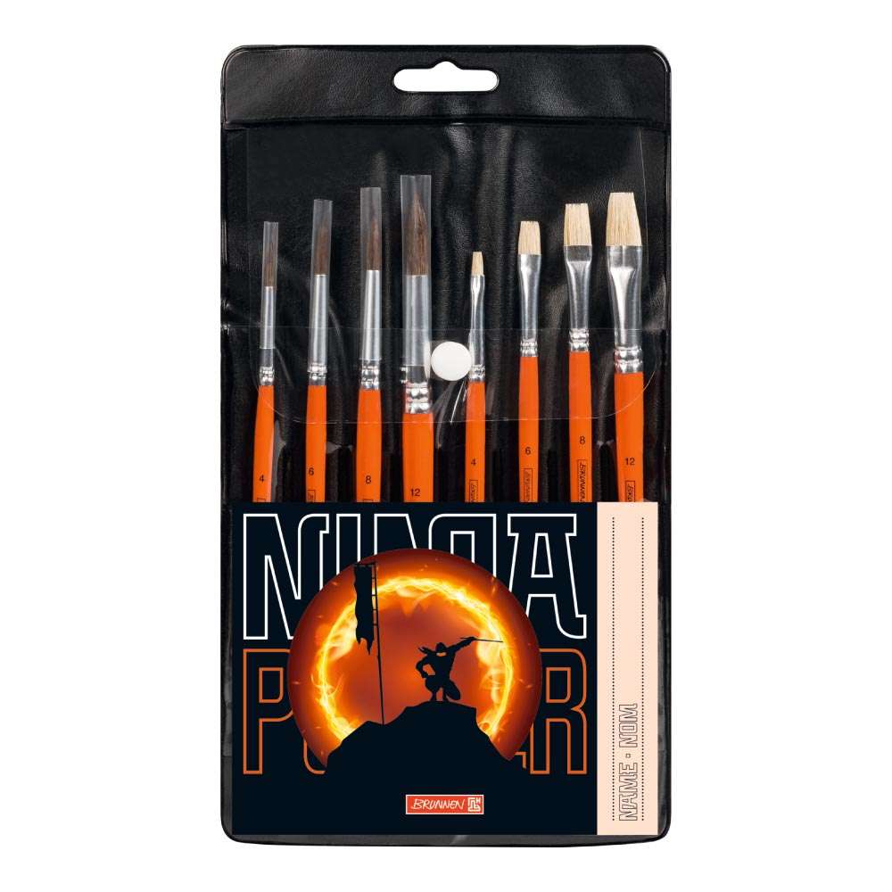 BRUNNEN Schulpinsel Ninja Power 8-er Set