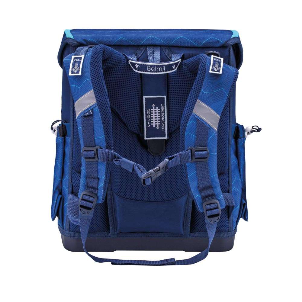 BELMIL Schulranzen COMPACT PLUS Set 5 tlg - Estate Blue Rückansicht