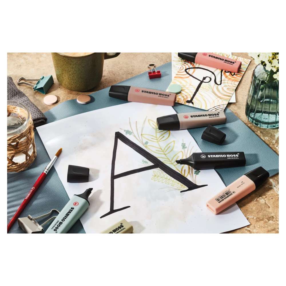 STABILO BOSS original Pastell NatureCOLORS Set Tisch Beispiel
