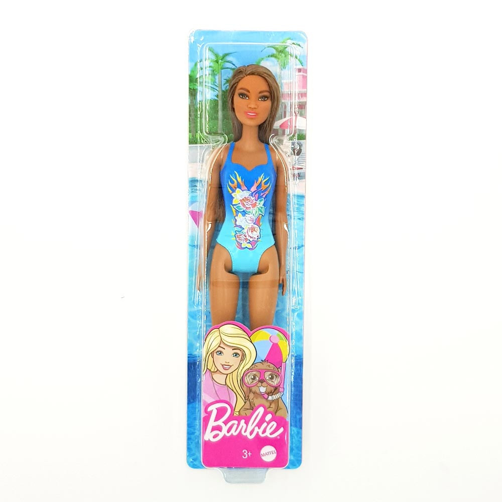 Barbie Puppe Strand - Blauer Badeanzug Verpackung