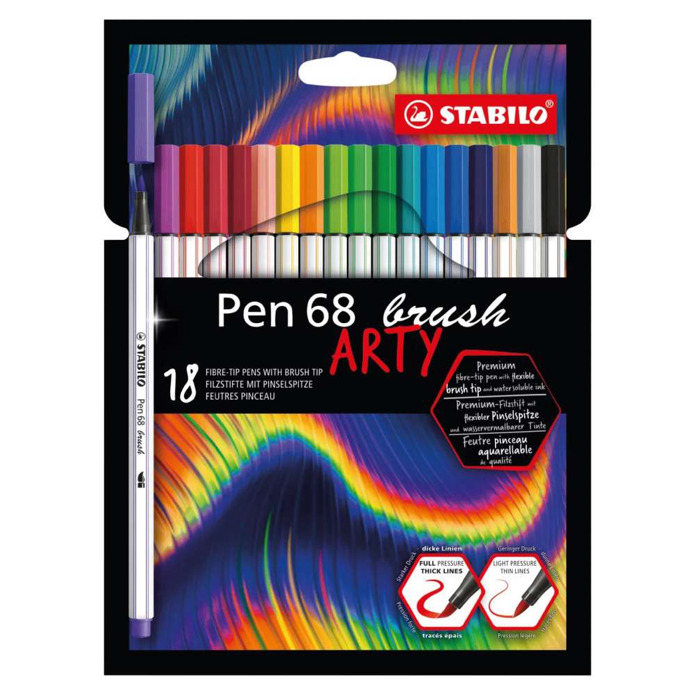 STABILO Premium-Filzstift Pen 68 brush ARTY 18er Set