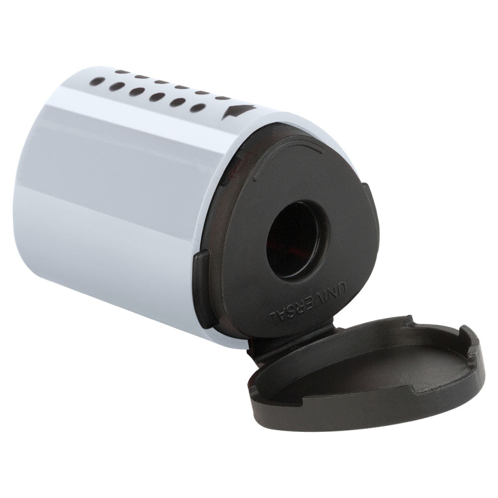 FABER-CASTELL Einfachspitzdose Grip 2001 Mini silber offen