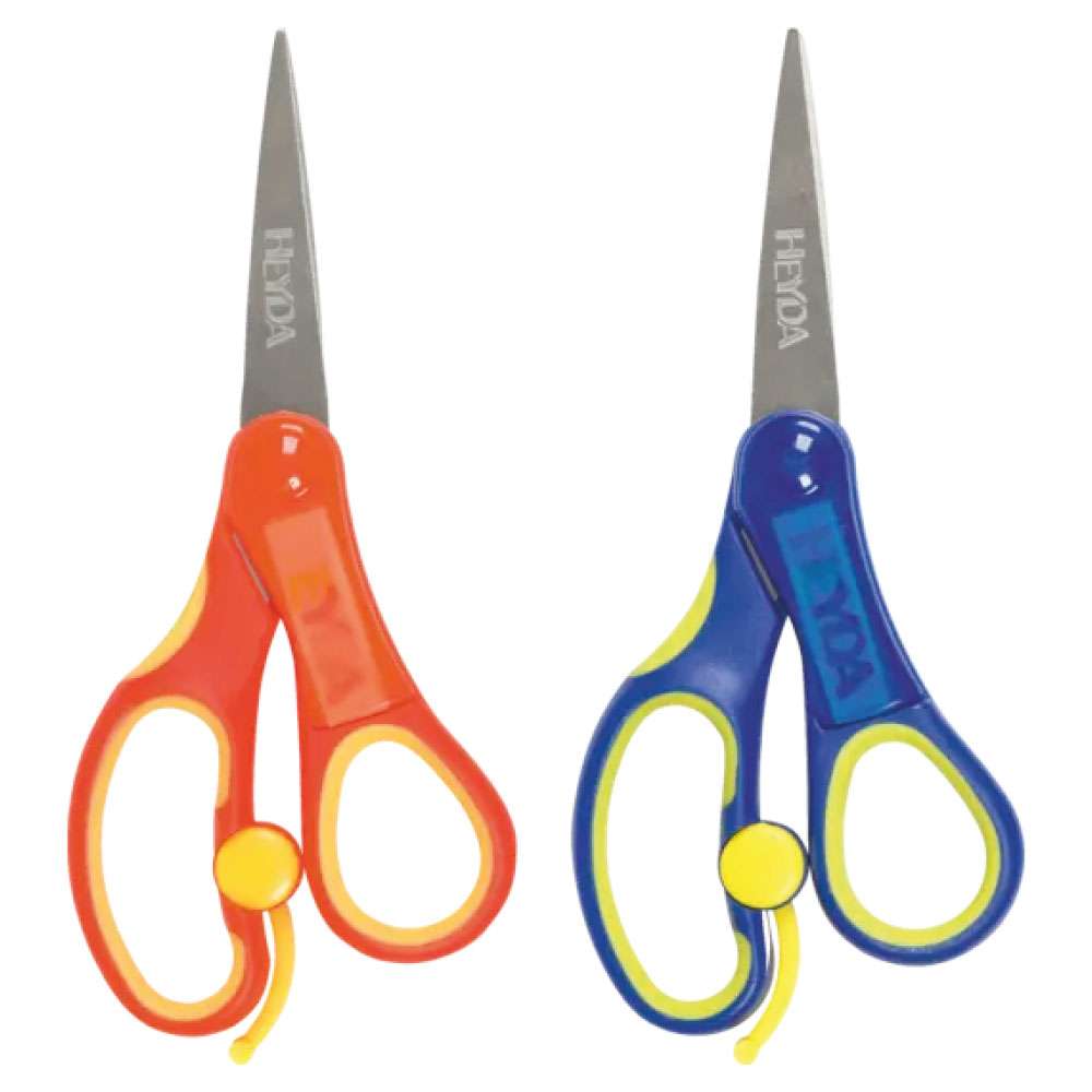 BRUNNEN Kinderschere Soft-Touch | spitz, 135 mm, orange/blau, blau, orange Rechtshänder