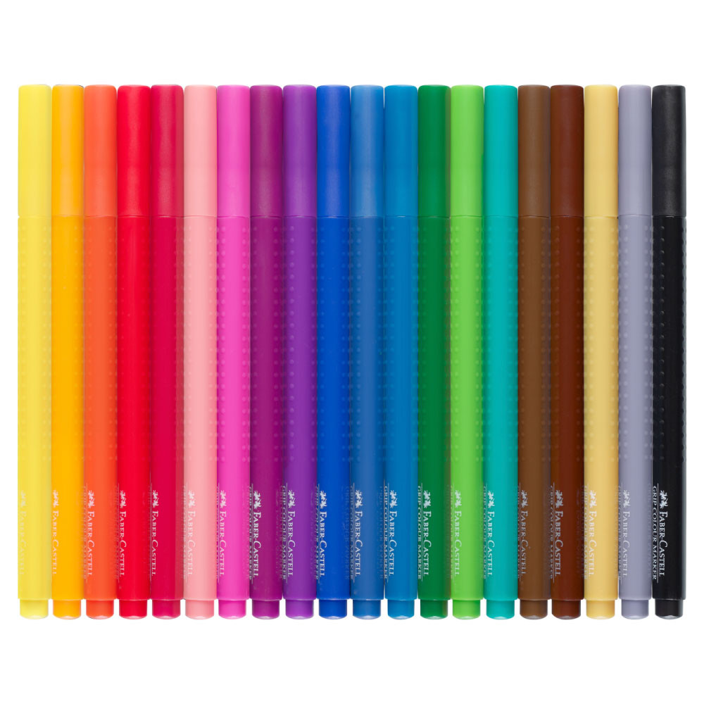 FABER-CASTELL Fasermaler - Filzstift Grip 20er Set Varianten