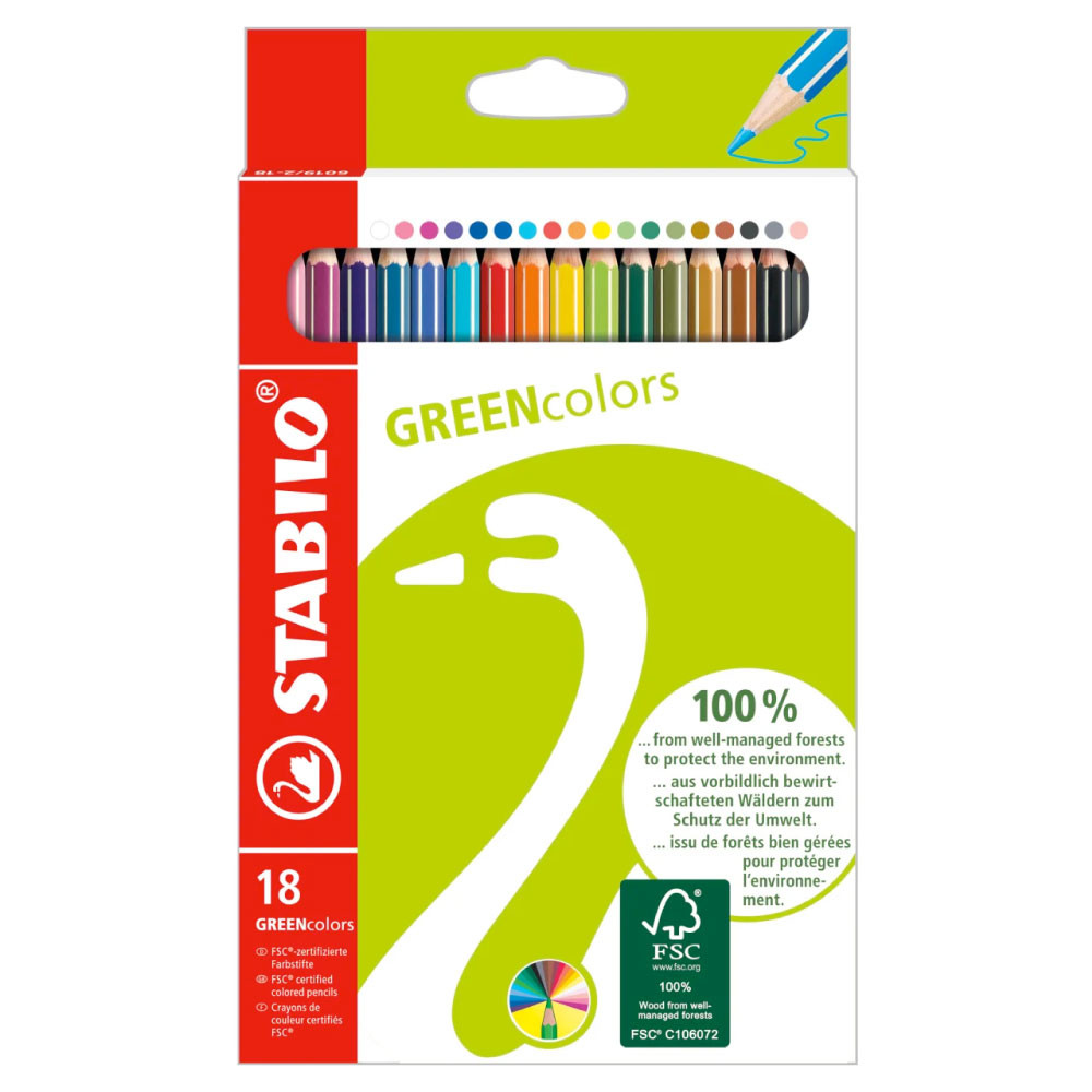 STABILO umweltfreundliche Buntstifte GREENcolors 18er Set