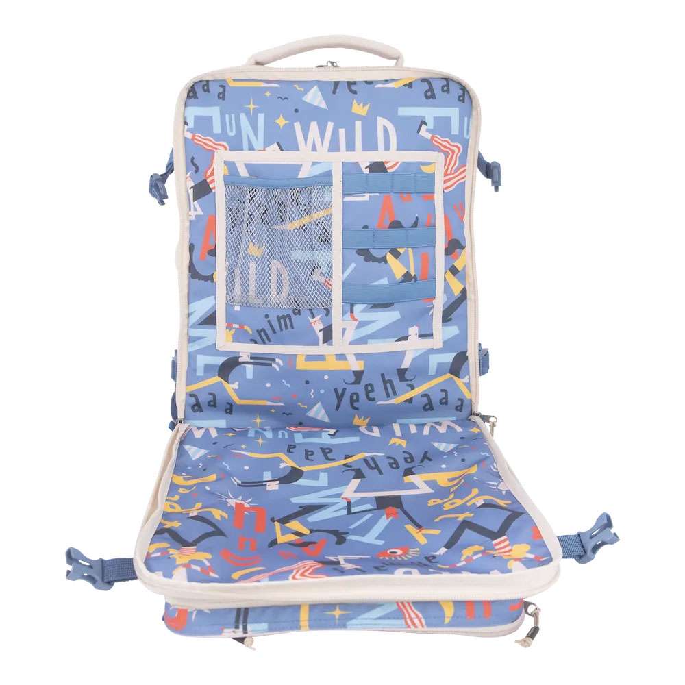 KATTBJÖRN Schulrucksack Classic Party Animals Vordertasche offen