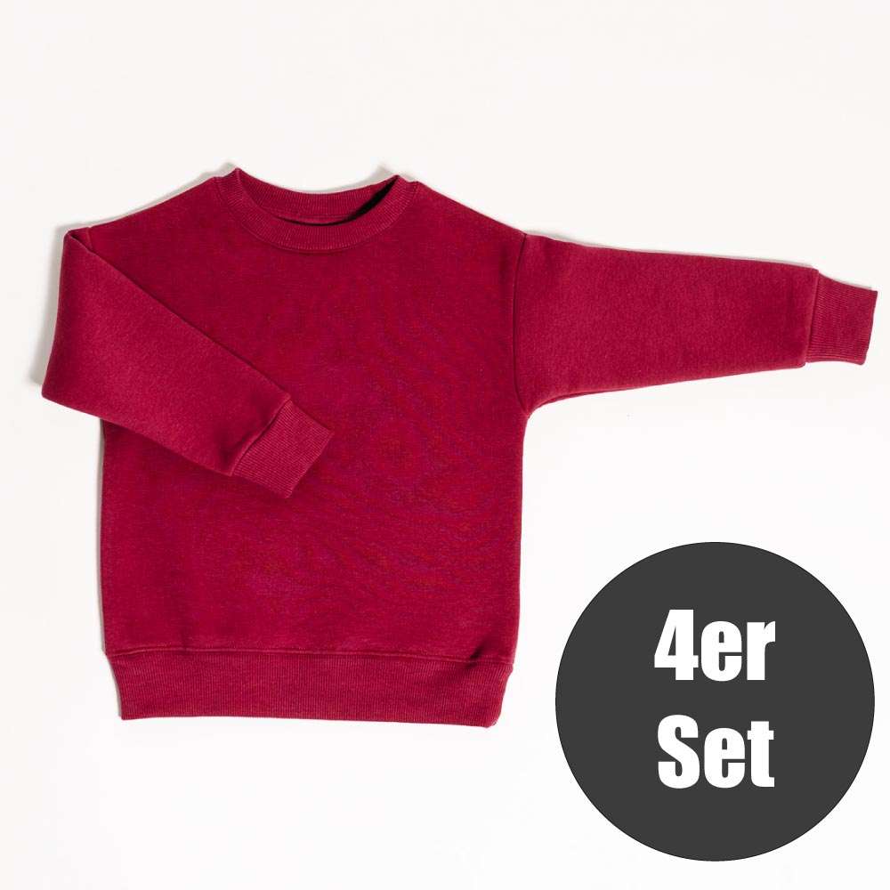CHILDREN URBAN BASICS - Sweatshirt - Bordeaux Front 4er Set