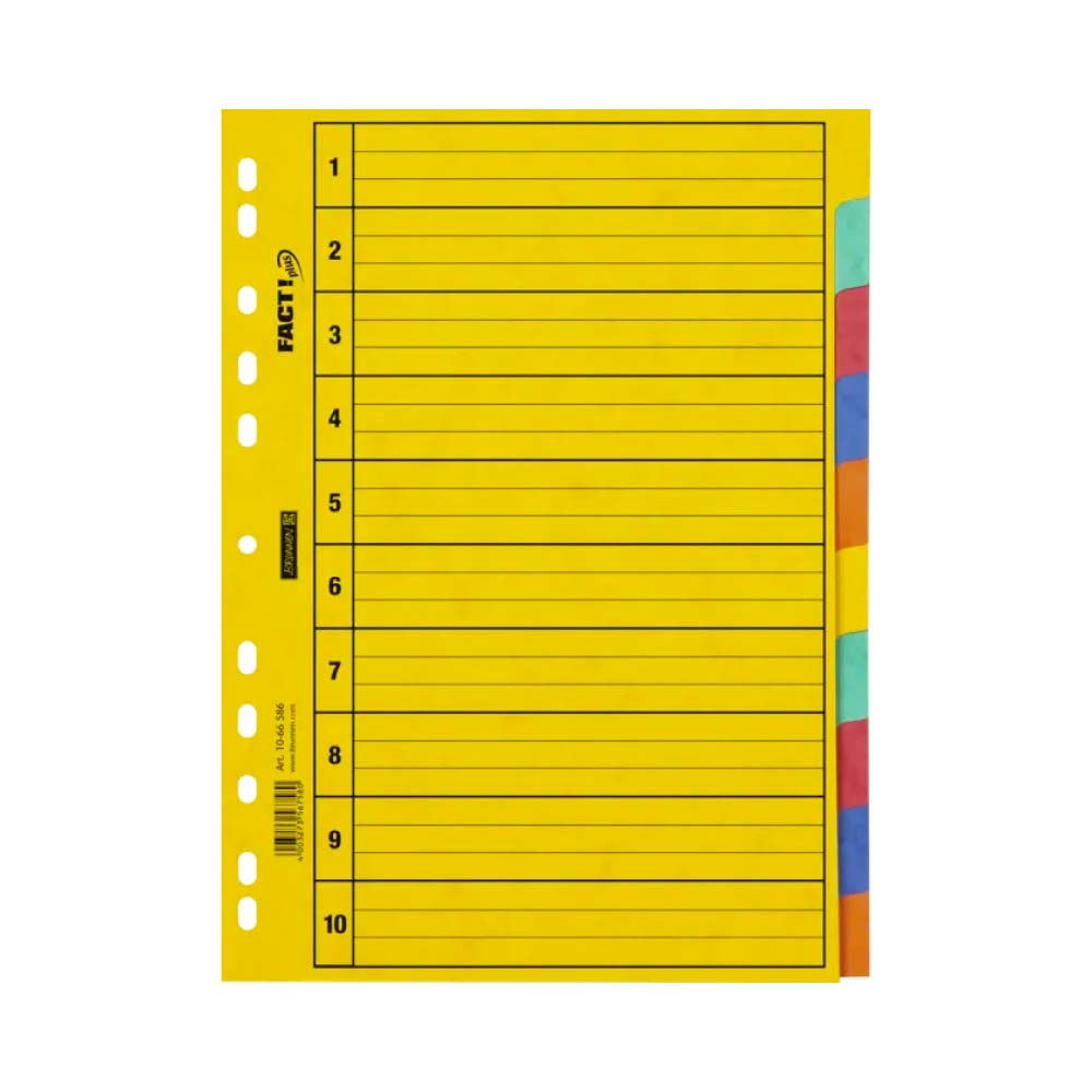 BRUNNEN Ringbuchregister FACT!plus A4 - 6-, 10-, und 12-Blatt - 10 Blatt