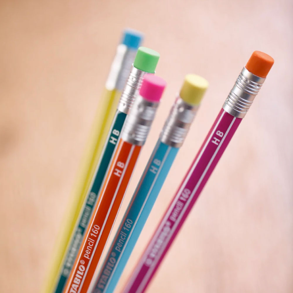STABILO Schulbleistift pencil 160 mit Radiergummi alle Farben