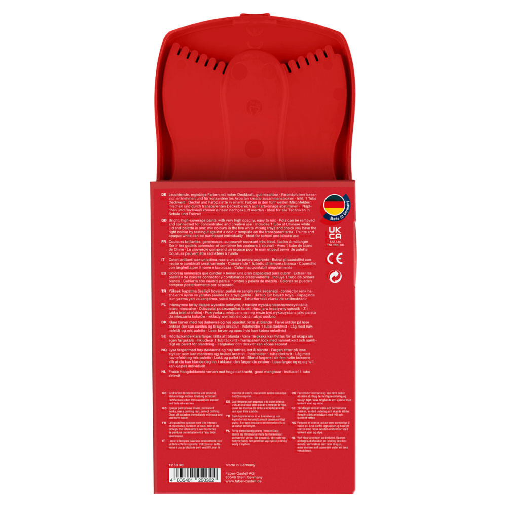 FABER-CASTELL Farbkasten Connector und Einzelfarben 12er Farben rot hinten
