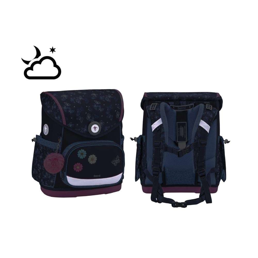 BELMIL Schulranzen COMPACT PLUS Set 5 tlg - Sapphire reflektierend