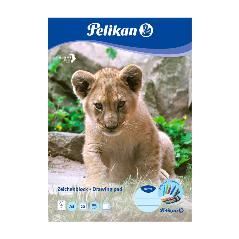 PELIKAN Zeichenblock DIN A3 20 Blatt Motiv Löwe