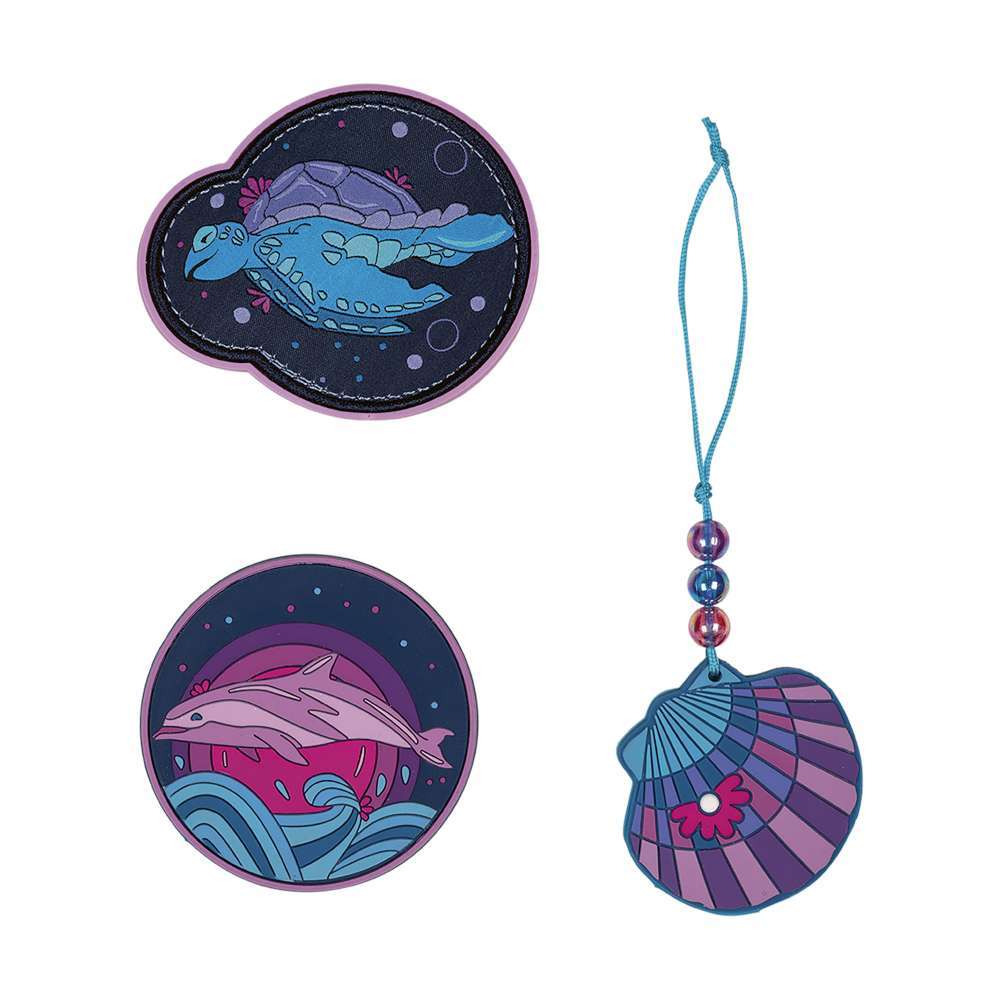 DERDIEDAS Schulrucksack ErgoFlex EASY Set - 6 tlg. Deep Ocean Wechselbuttons