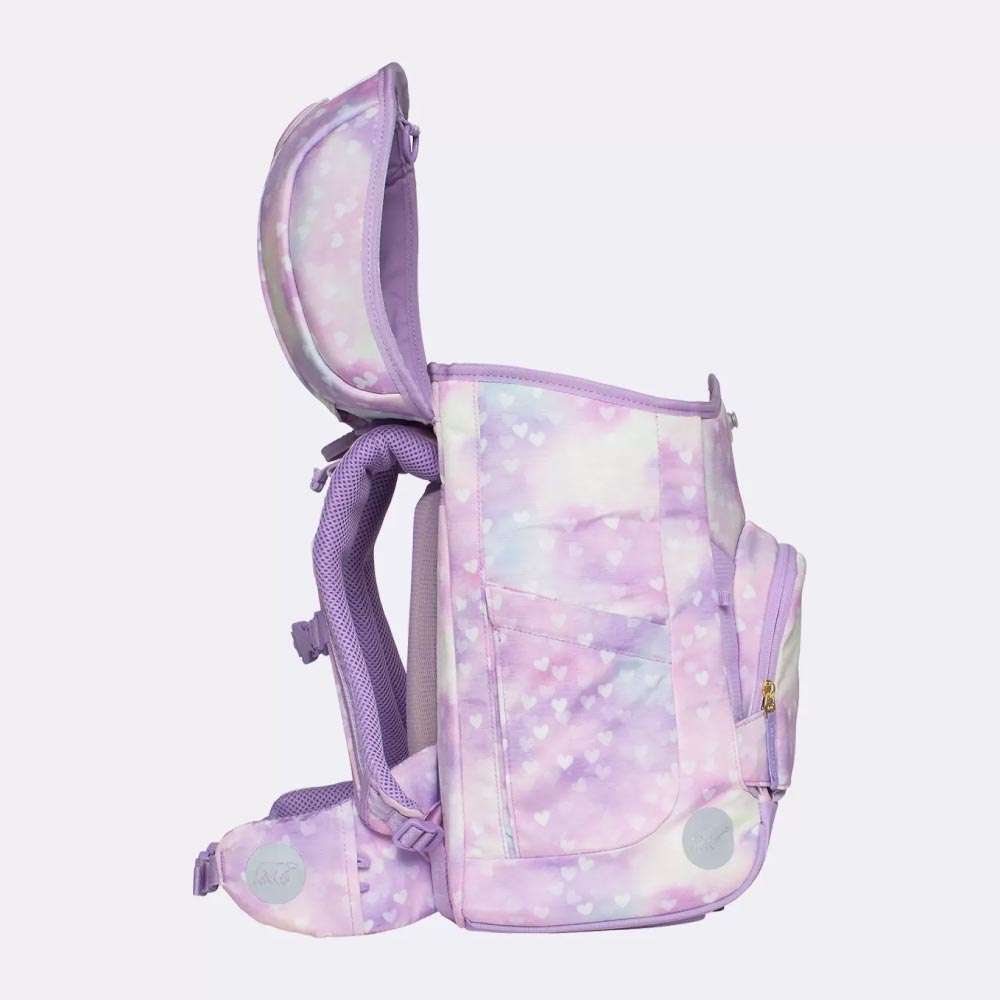 BECKMANN Schulranzen Set AIR PLUS 6 tlg - Princess Purple seitlich offen