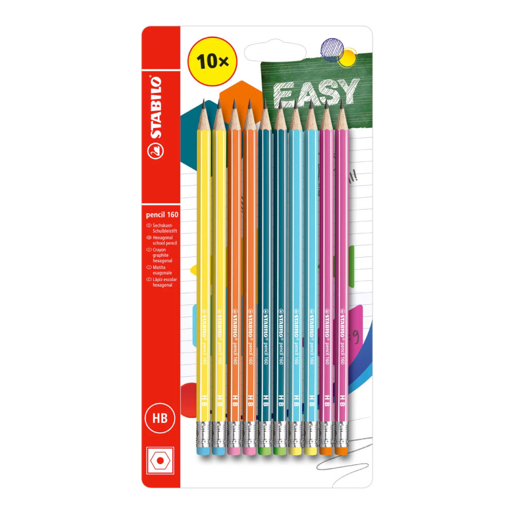 STABILO Schulbleistift pencil 160 mit Radierer 10er Set