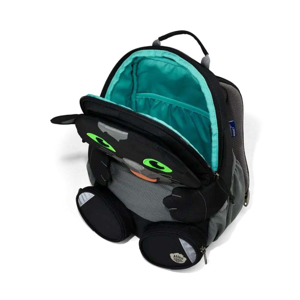 AFFENZAHN Rucksack GROßE FREUNDE - schwarzer Panther offen