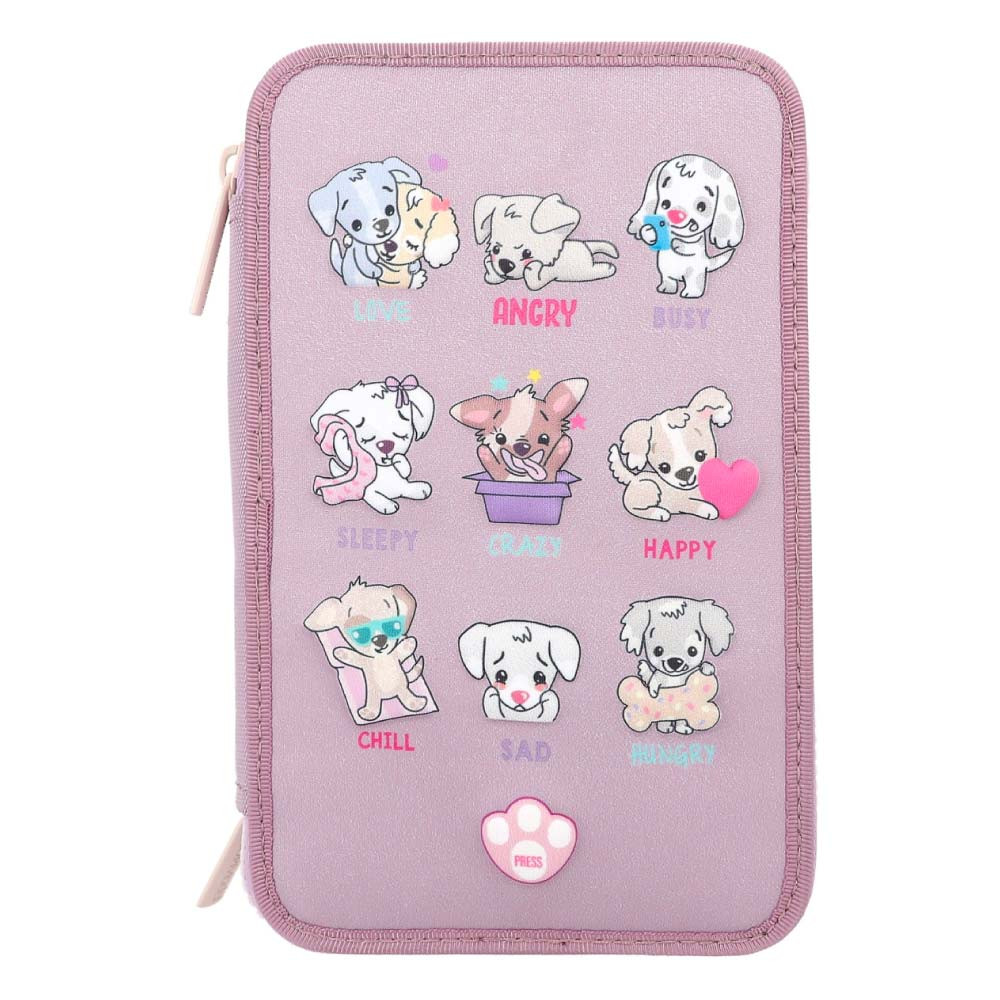 TOPModel 3 Fach Federtasche LED Hunde Stimmungsbarometer - Front